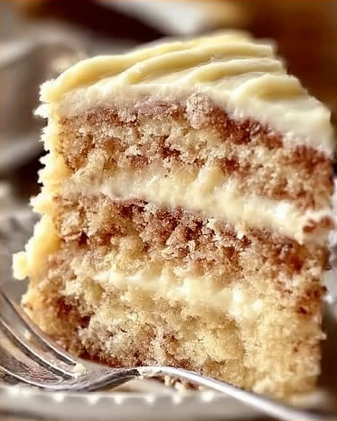 Delicious slice of German Chocolate Cake with coconut and pecan frosting