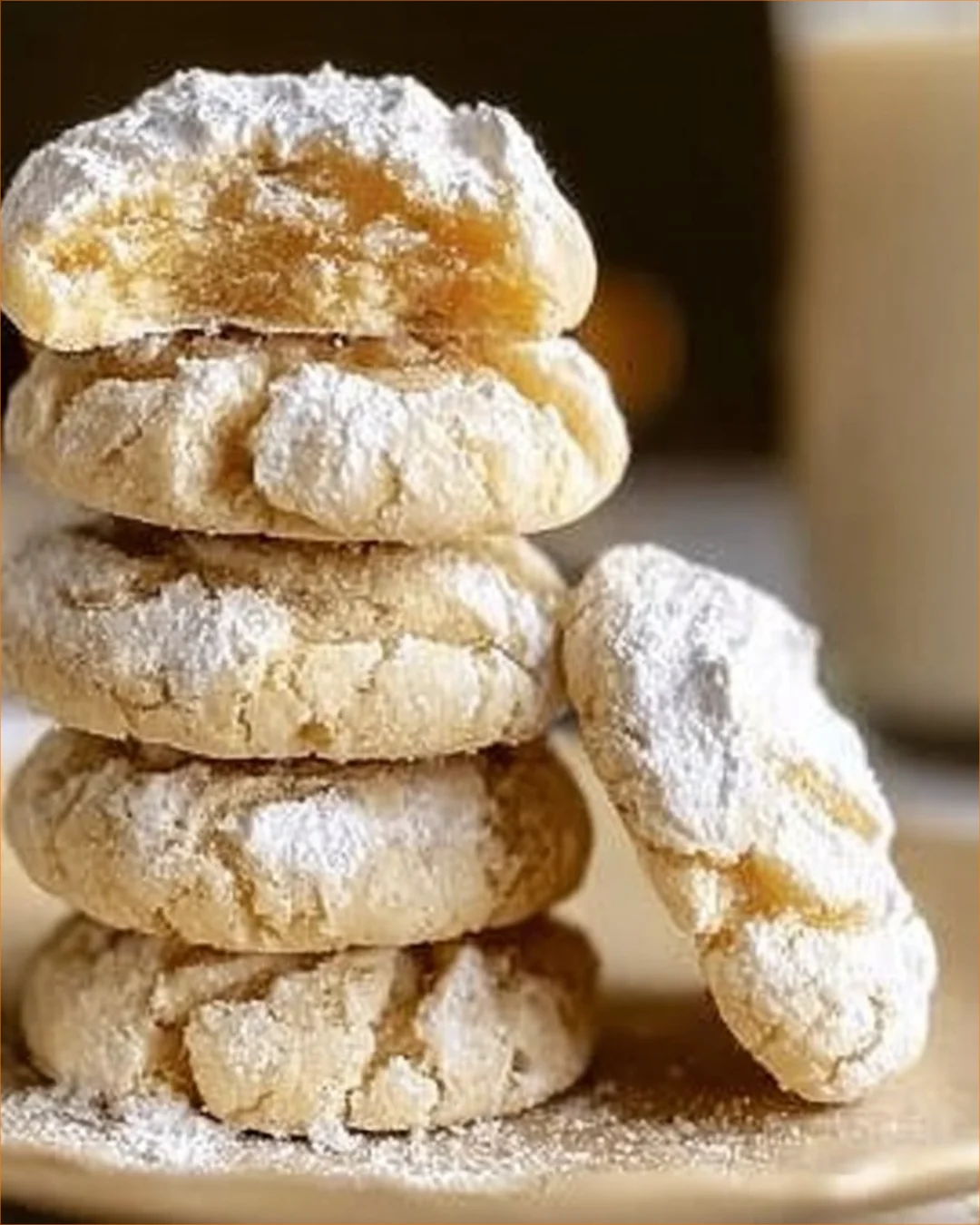 A plate of Gluten Free Gooey Butter Cookies fresh out of the oven.