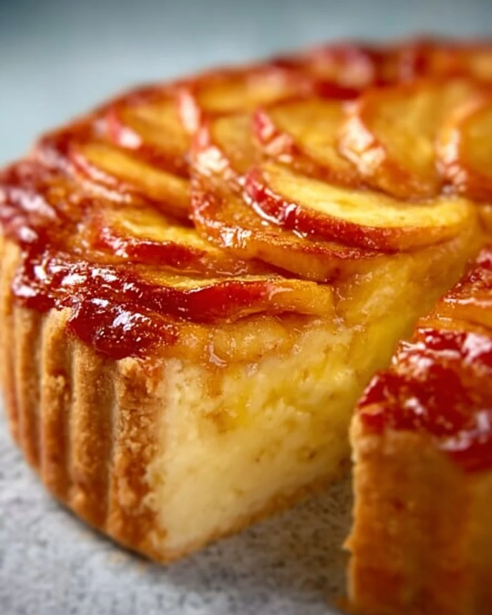 Slice of healthy apple pie with fresh apples and a golden crust