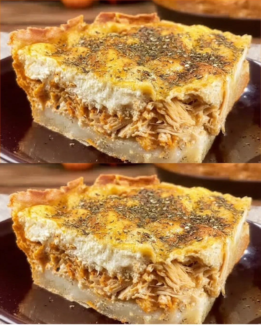 Hearty chicken bake with a crispy gluten-free crust, ideal for a comforting meal.