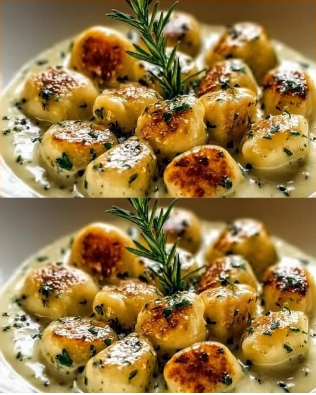 Heavenly millionaire gnocchi with creamy sauce served in a bowl.