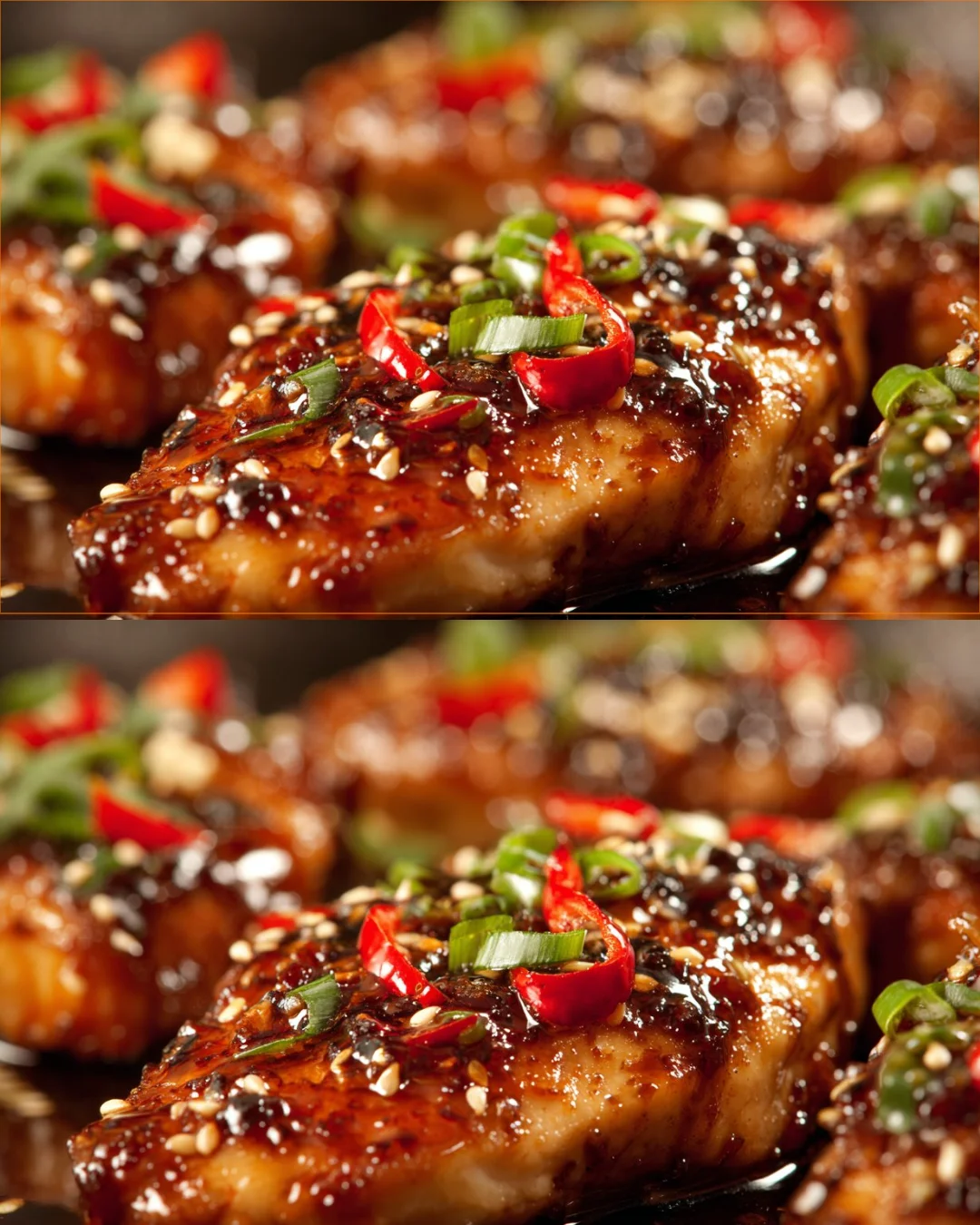 Honey Garlic Chicken dish garnished with herbs and served on a plate