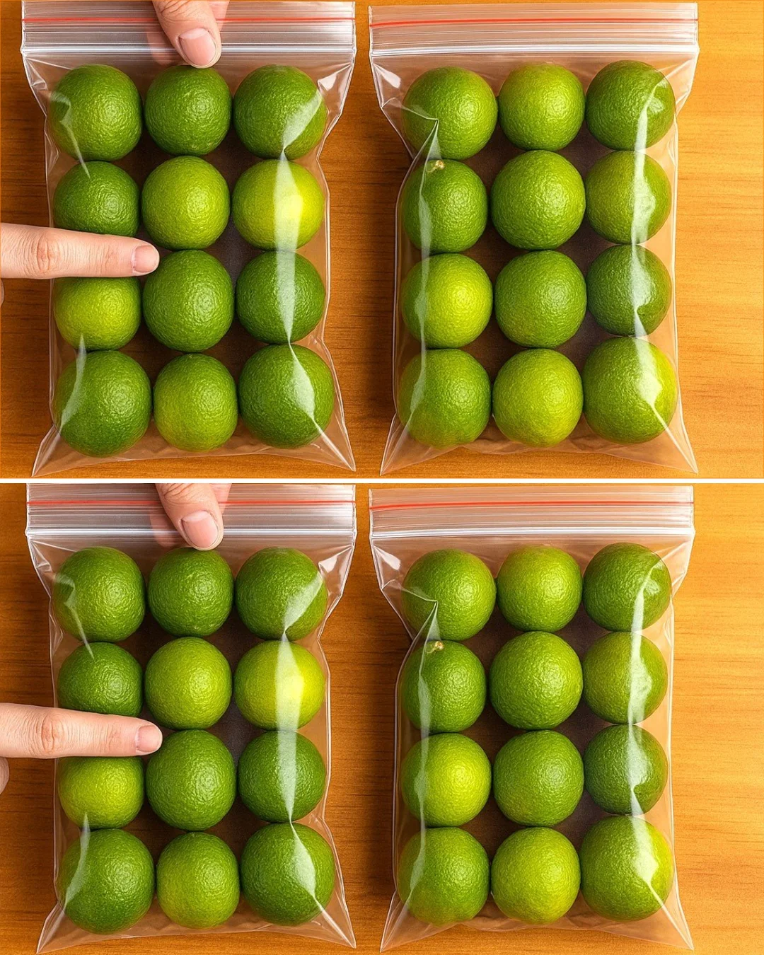 Sliced limes preserved for long-lasting freshness without spoilage.