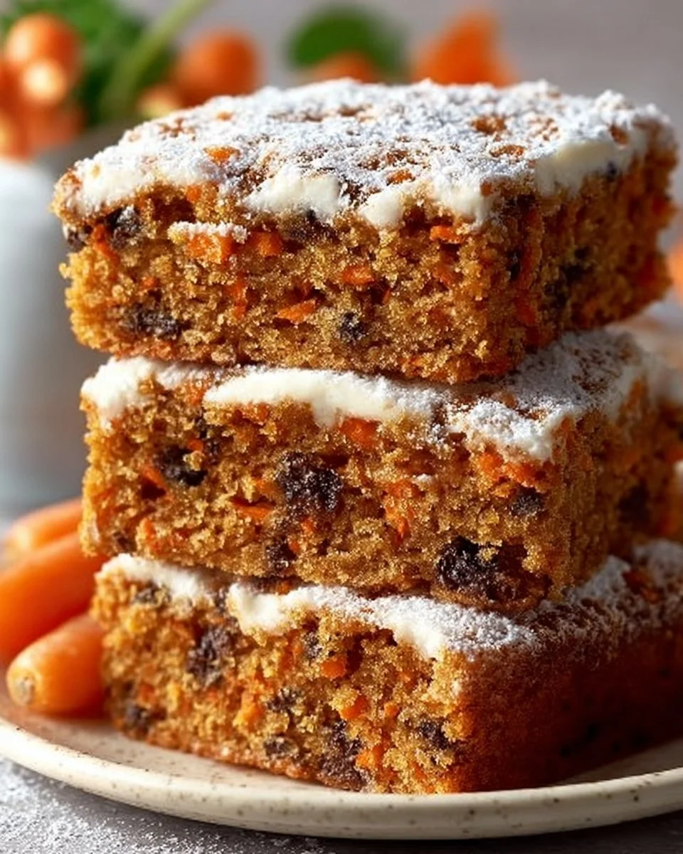 Delicious homemade juicy carrot cake topped with cream cheese frosting.