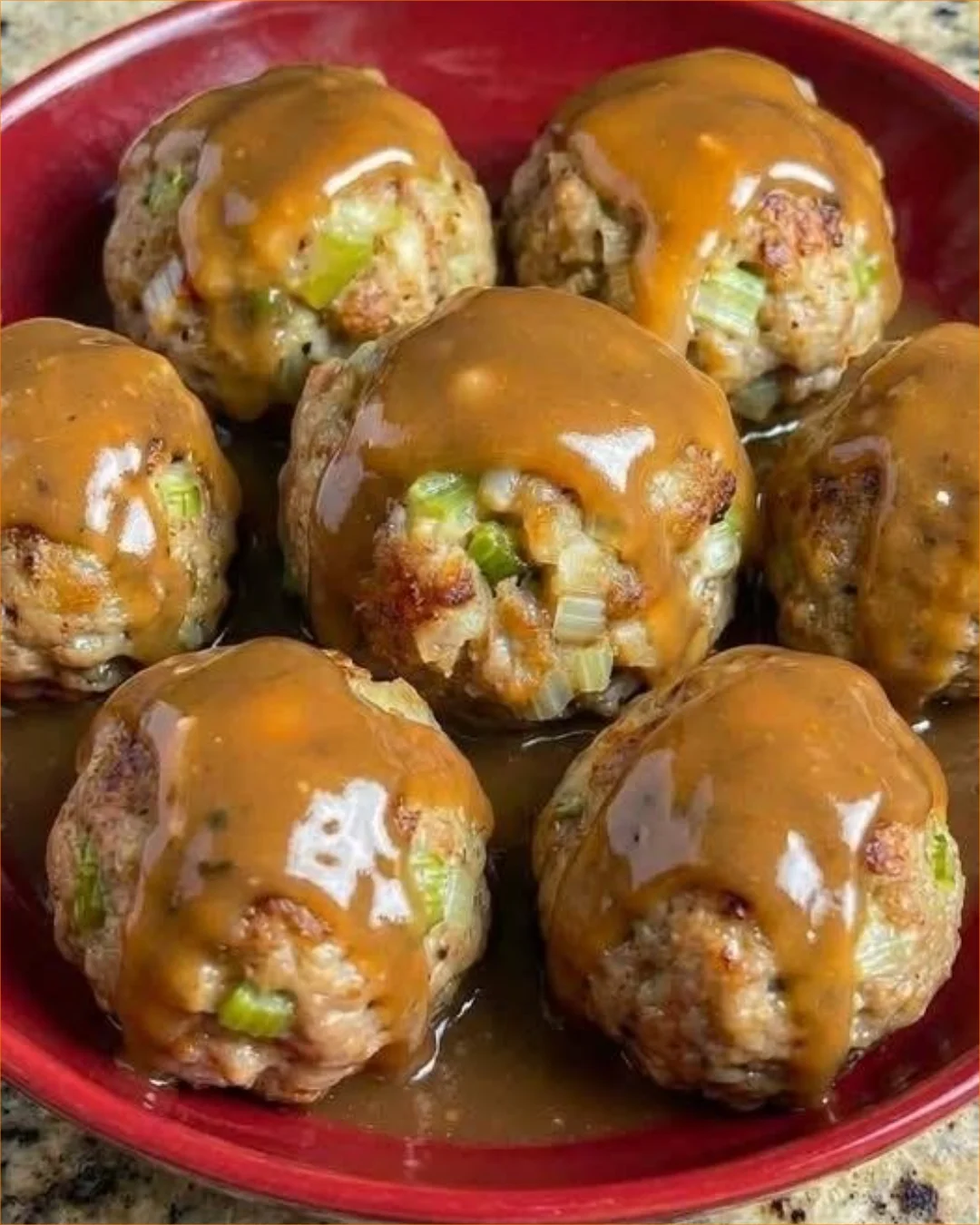 Delicious leftover turkey stuffing balls served on a plate