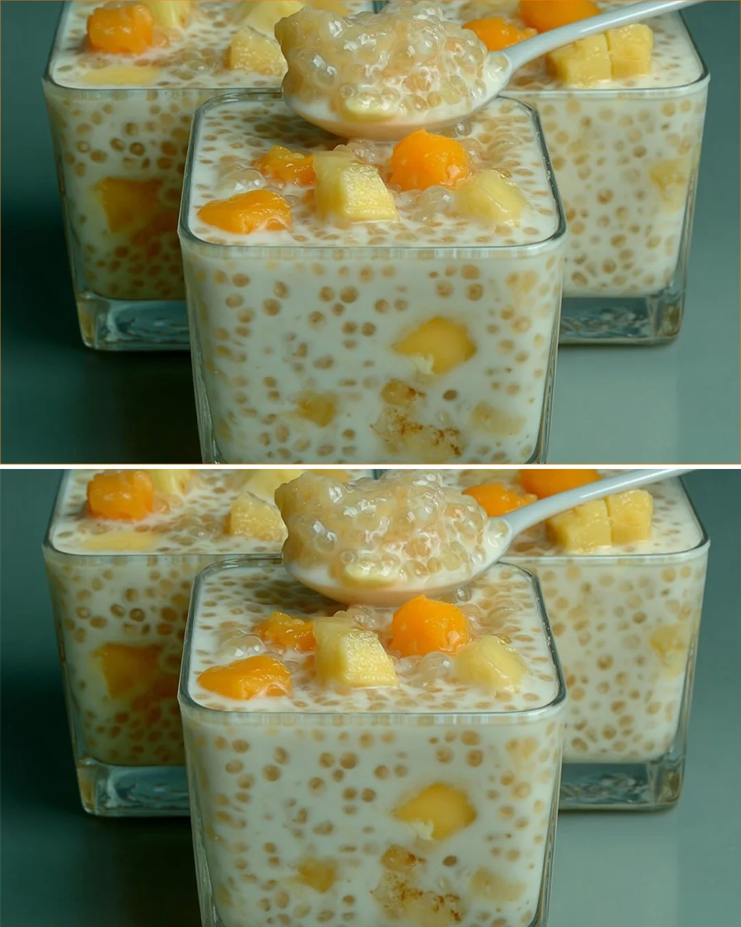 Mango Banana Sago Dessert featuring tropical fruits and creamy texture