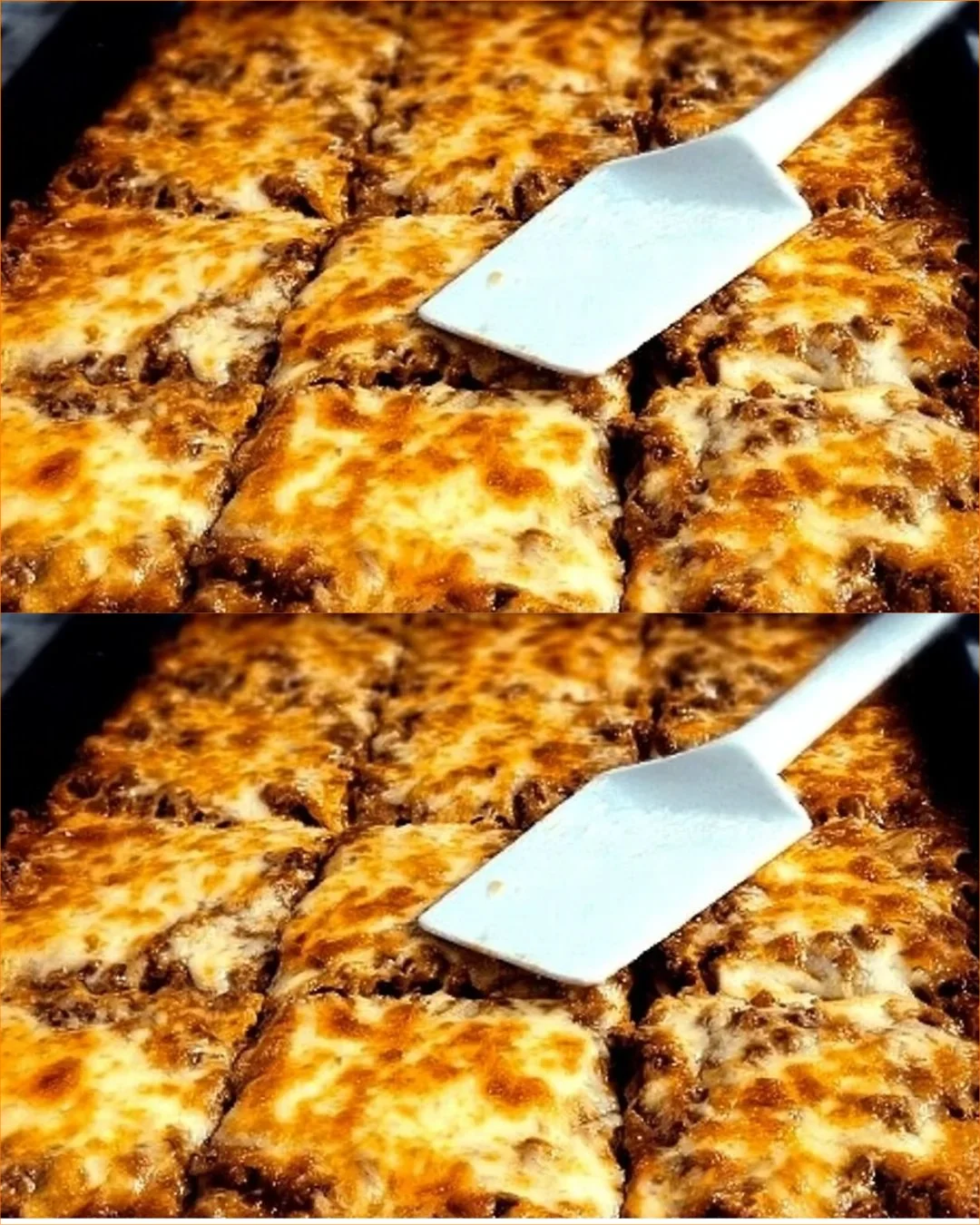 Delicious Meat and Potato Casserole baked golden brown