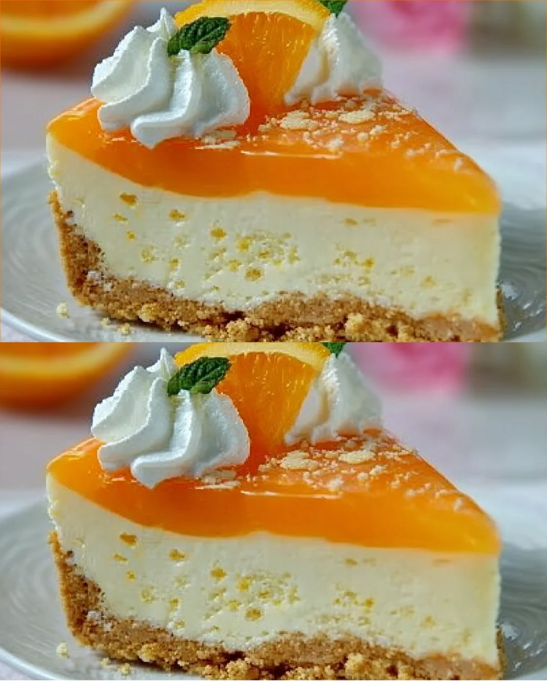 No Bake Orange Creamsicle Cheesecake with citrus flavor and creamy texture