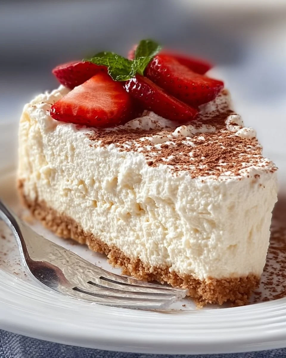 Delicious no-bake sugar-free low-carb cheesecake slice on a plate
