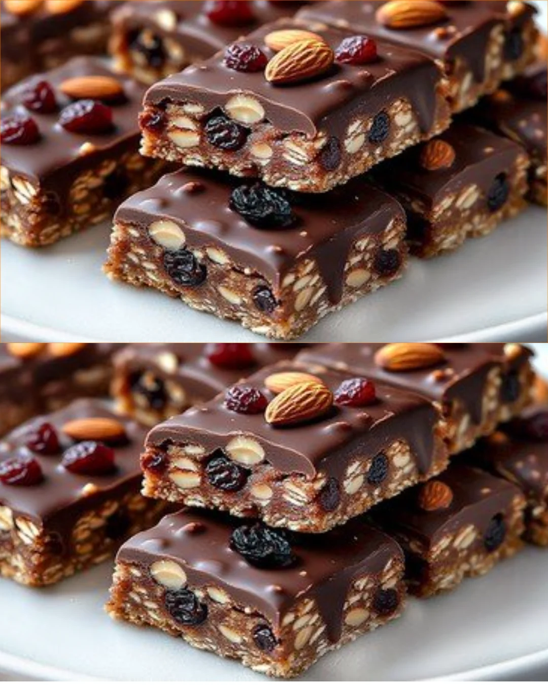 Healthy homemade oat bars with nuts and dried fruits for a nutritious snack.