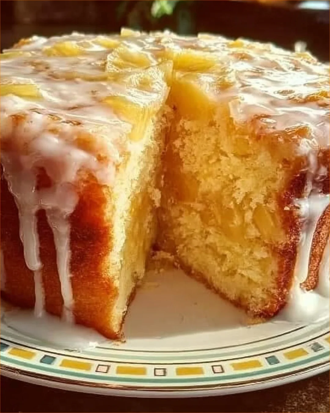 Delicious Pineapple Upside-Down Cake with caramelized pineapple slices