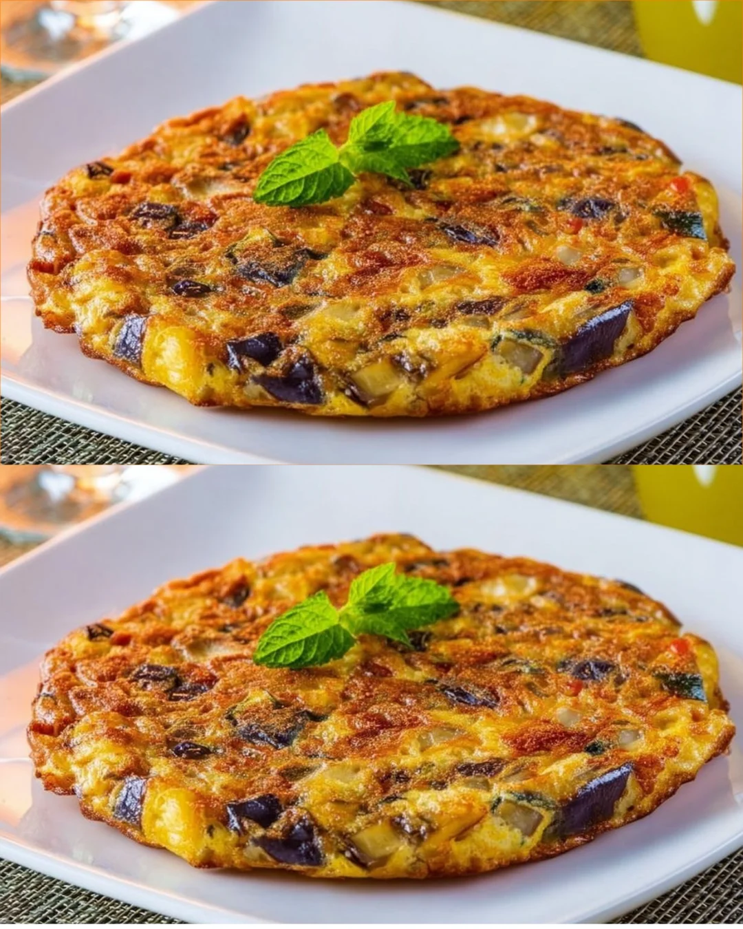 Rustic cake made with potatoes and eggplants, showcasing a delicious, hearty texture.