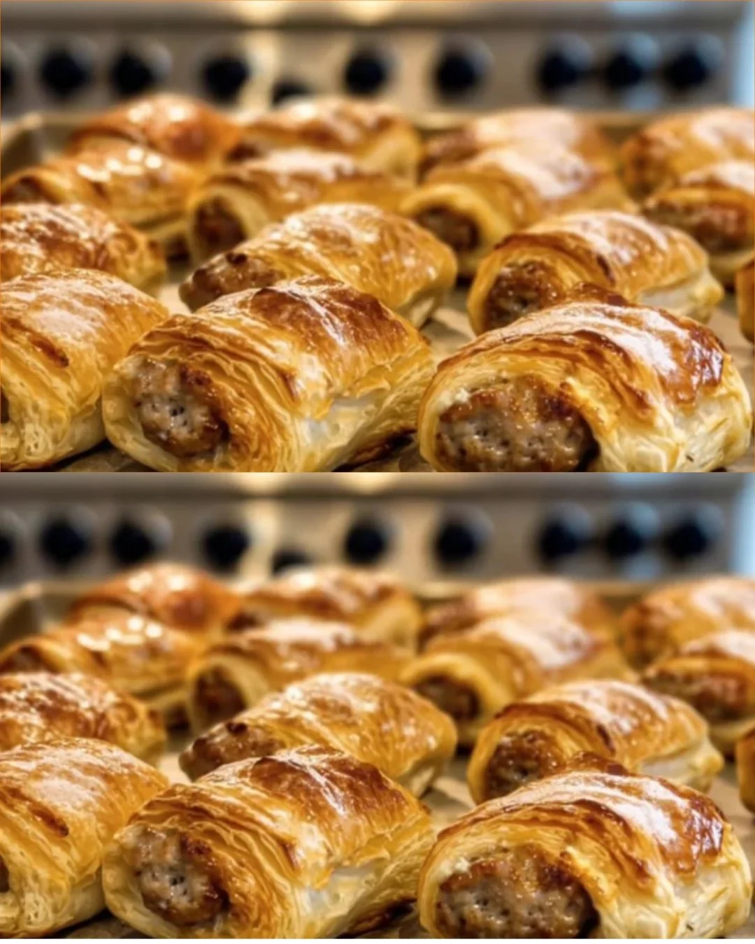 Sausage and Cream Cheese Crescent Rolls on a serving platter