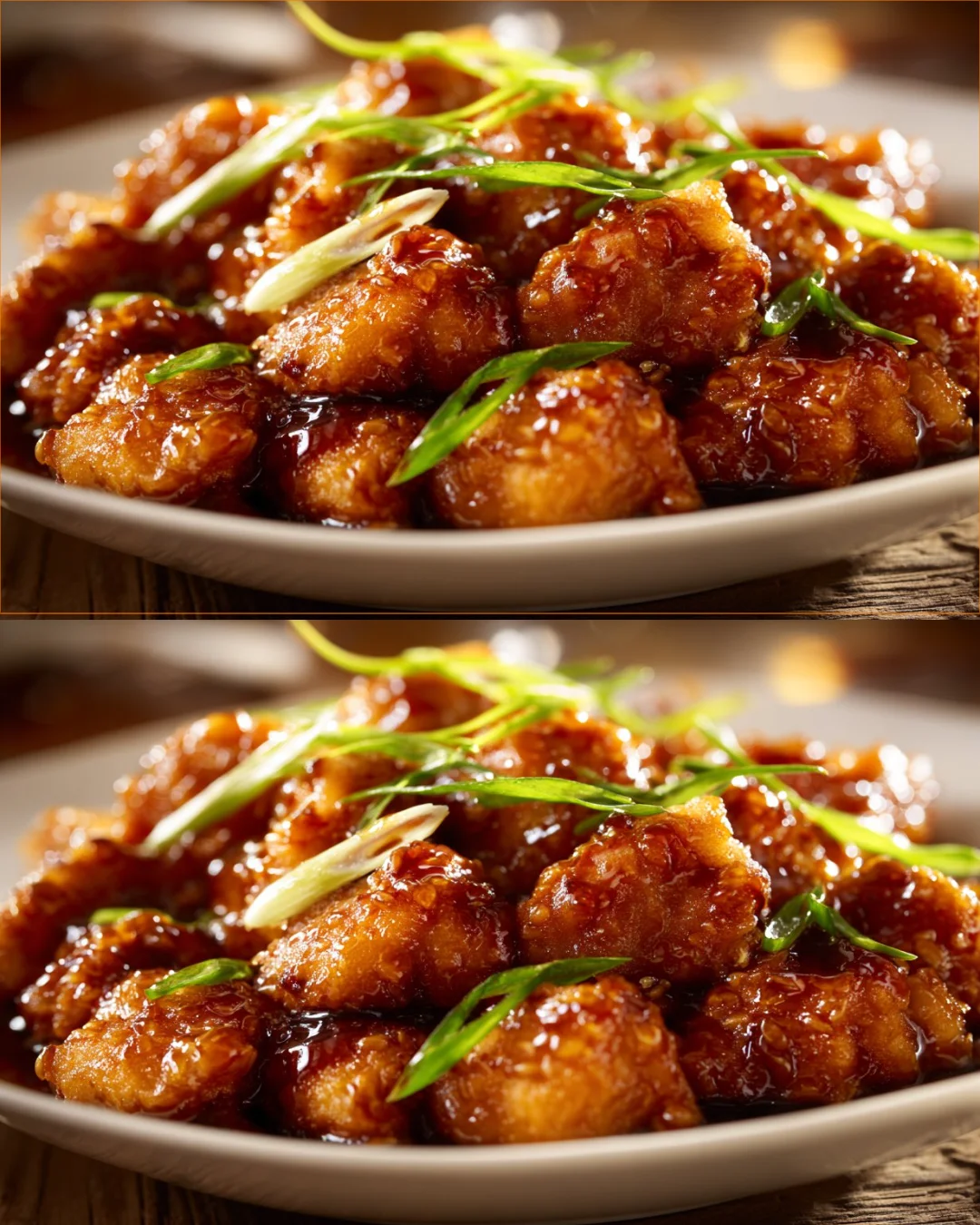 Plate of flavorful Soy Garlic Chicken Bites garnished with herbs.
