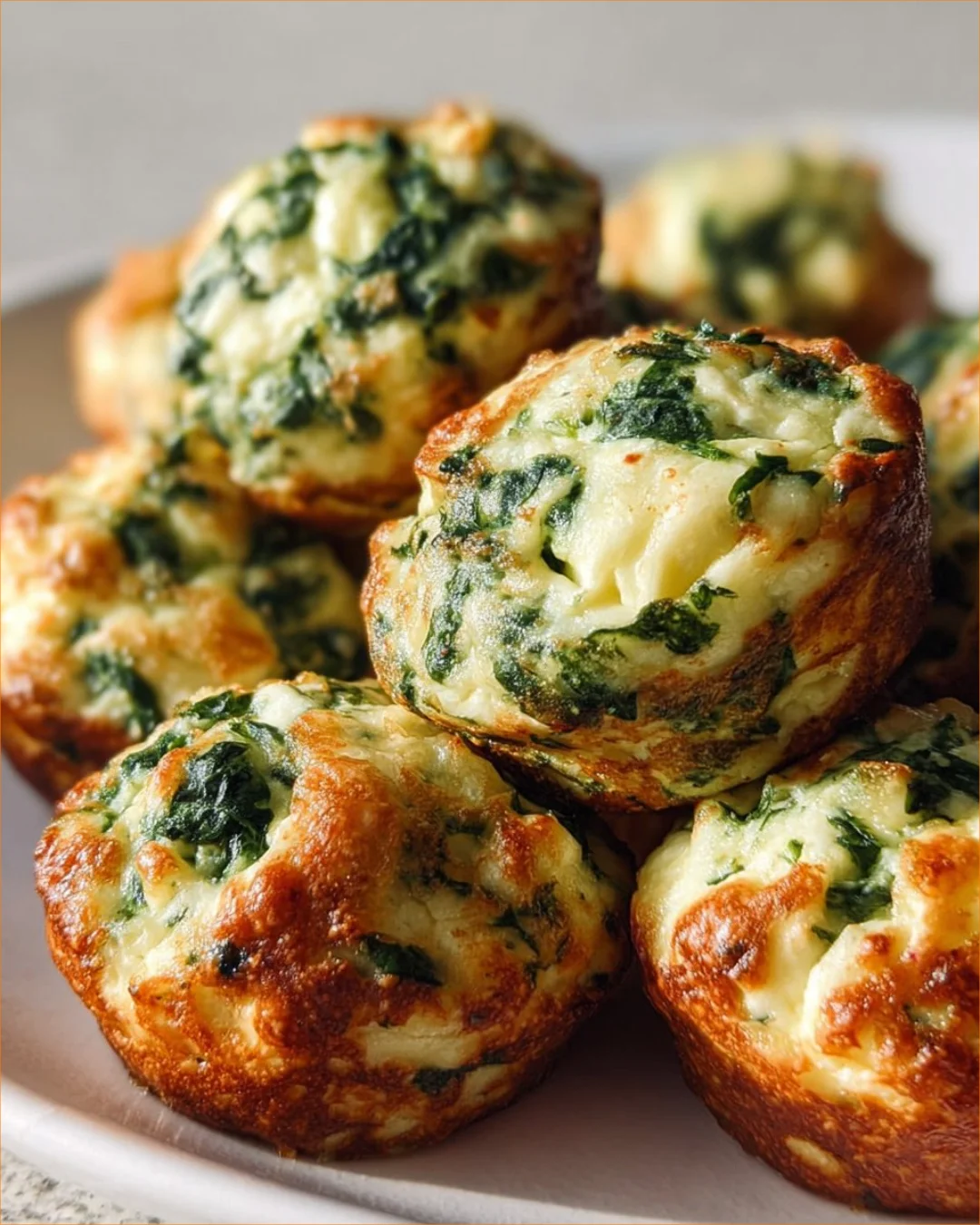 Delicious Spinach Ricotta Bites served on a platter