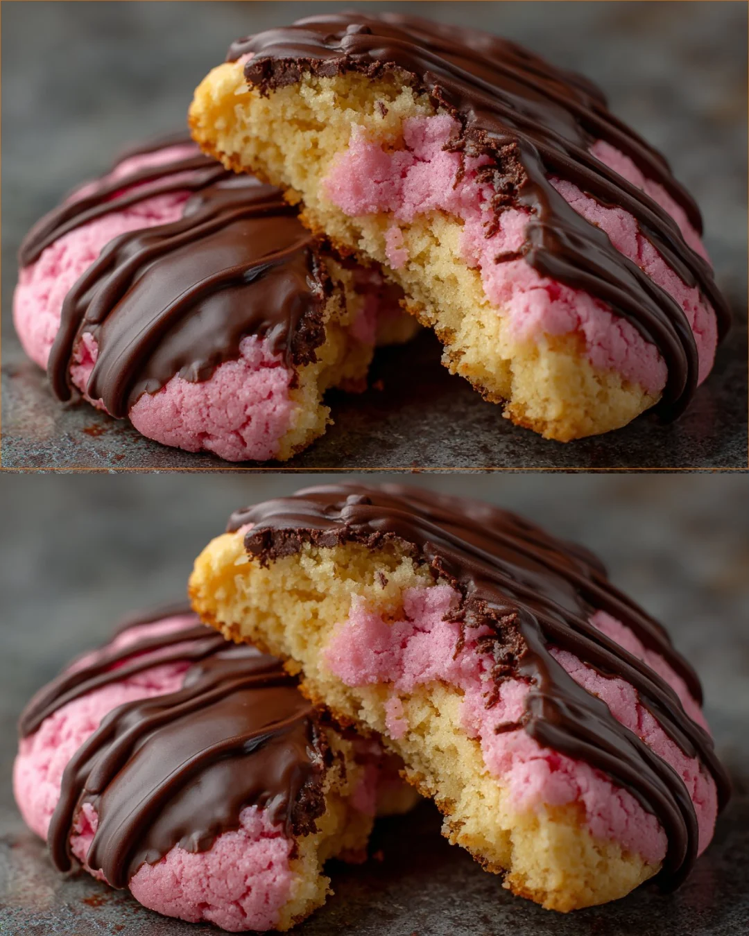 Delicious homemade strawberry chocolate cookies with fresh strawberries and chocolate chips