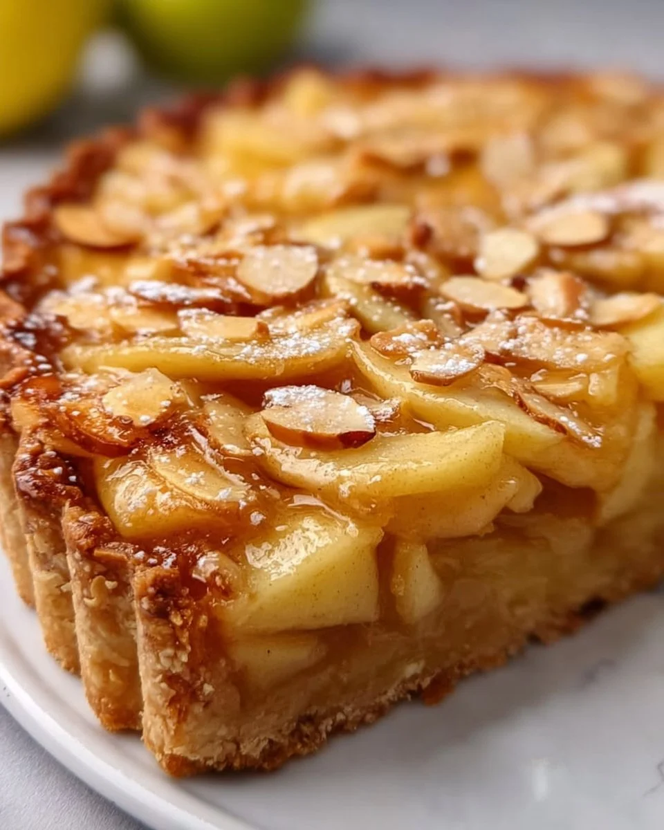 Sugar-free, flourless apple tart with fresh apples and a crispy crust