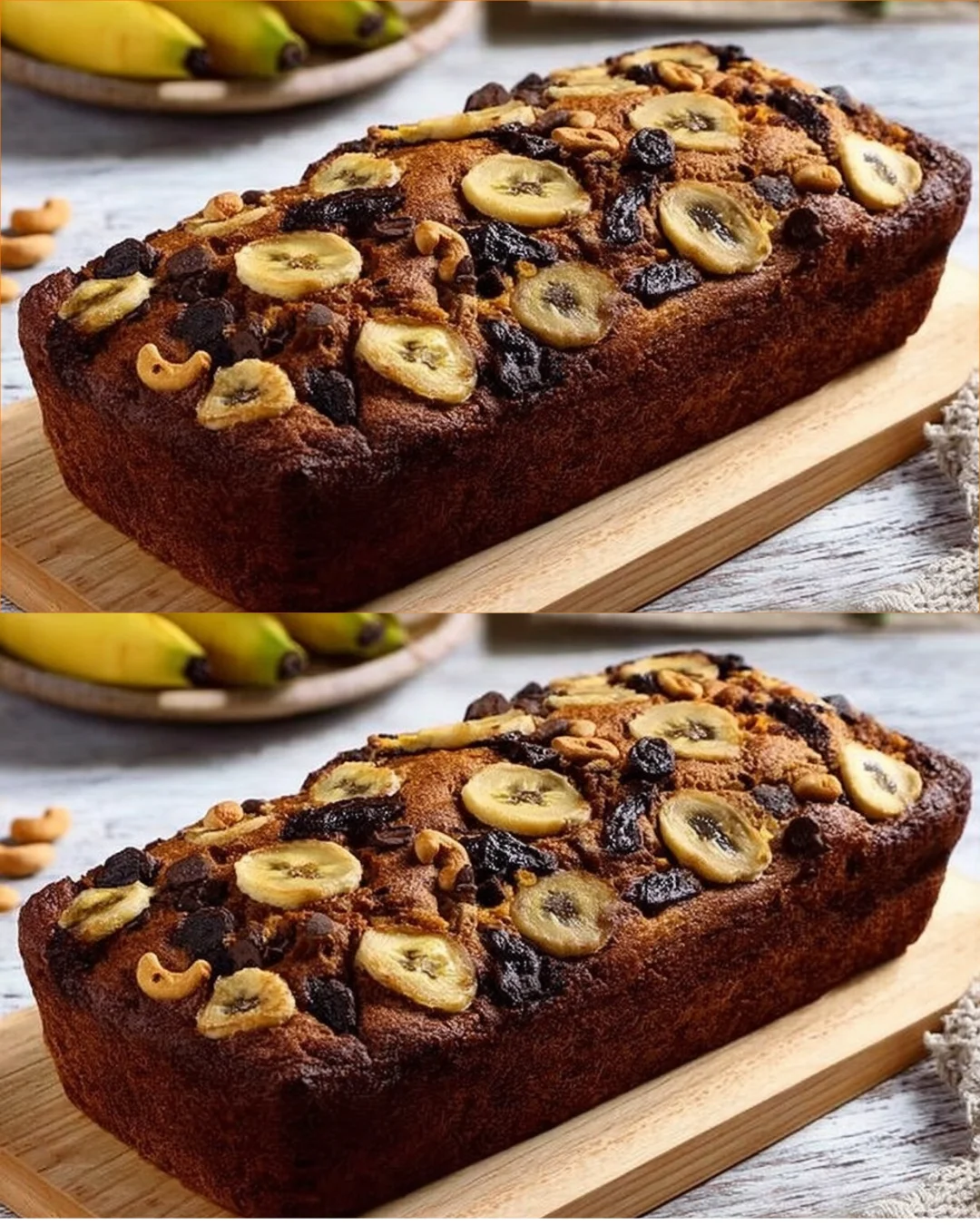 Wholesome banana oat flour cake with chocolate bits on a plate