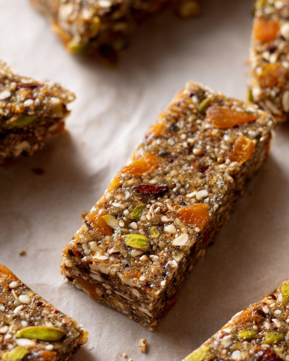 Delicious and Nutty Pistachio Apricot Seed Bars for Healthy Snacking