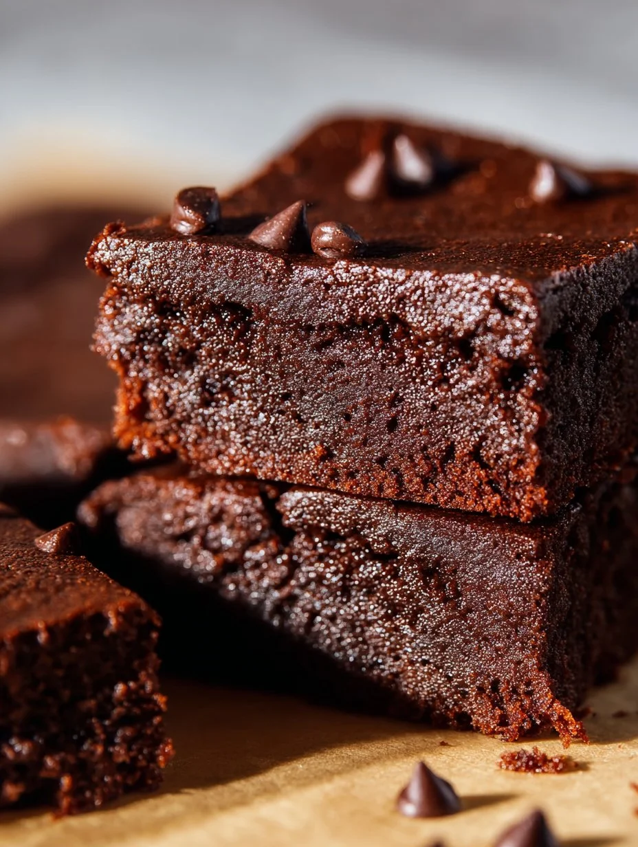 Delicious 4 ingredient sweet potato brownies on a plate ready to serve.