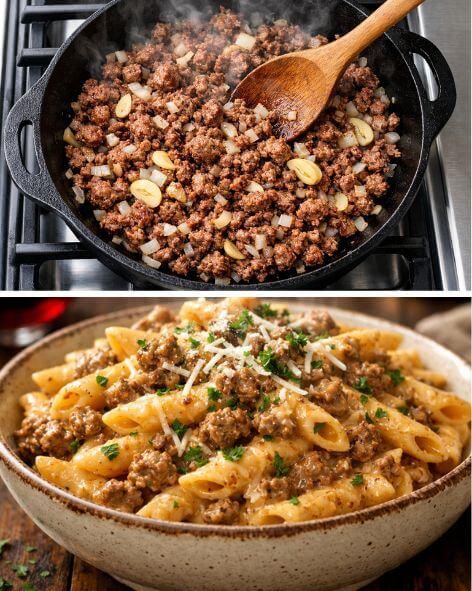 Easy One-Pot Creamy Ground Beef Pasta: Your New Weeknight Favorite!
