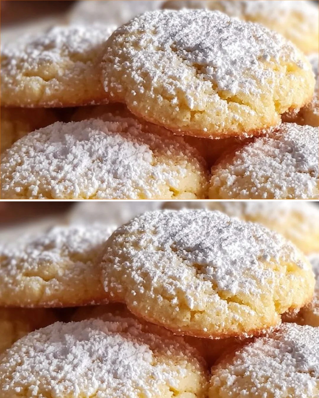 Plate of fluffy Almond Cloud Cookies with almond slices on top.