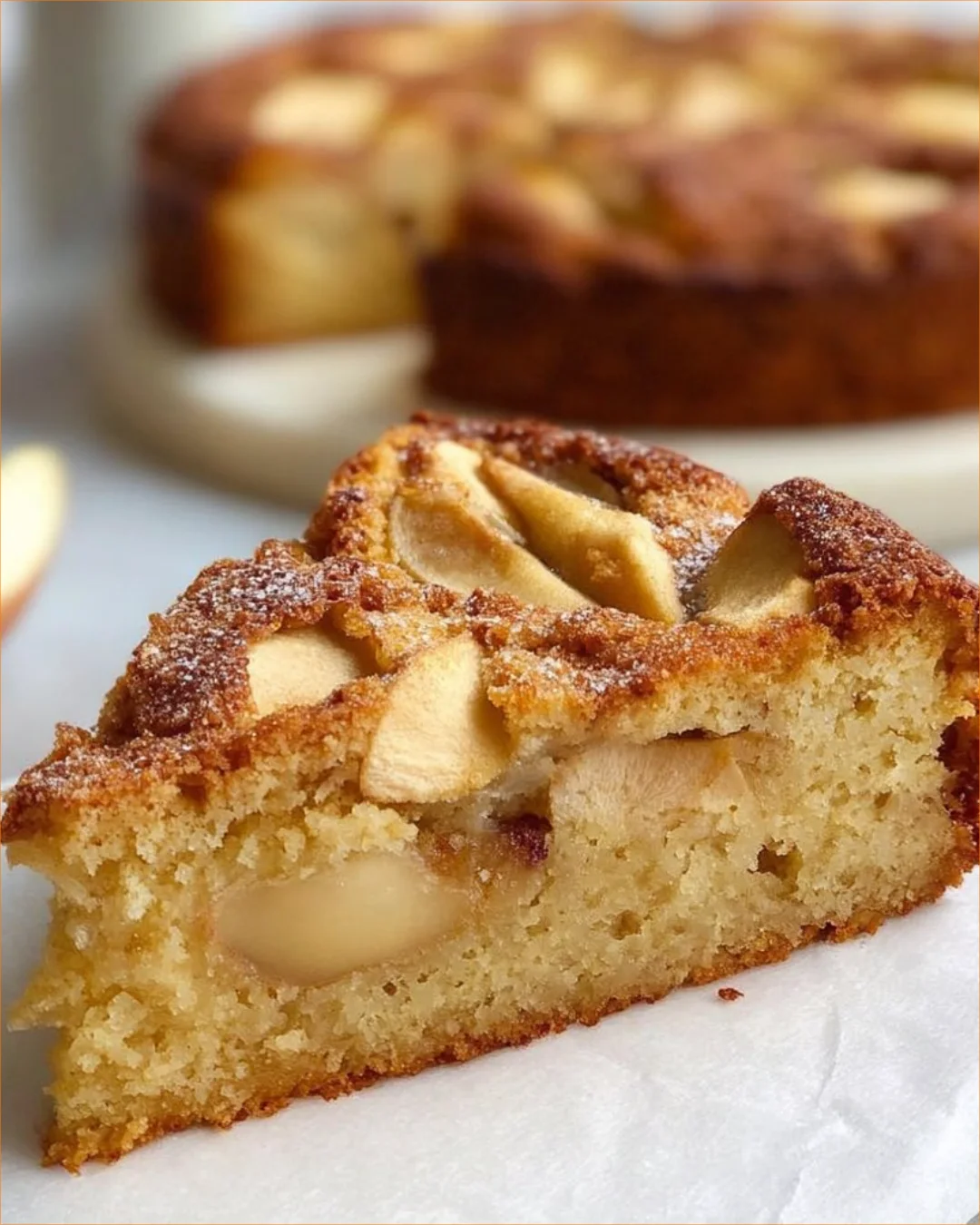 Deliciously moist Almond Flour Apple Cake fresh out of the oven.