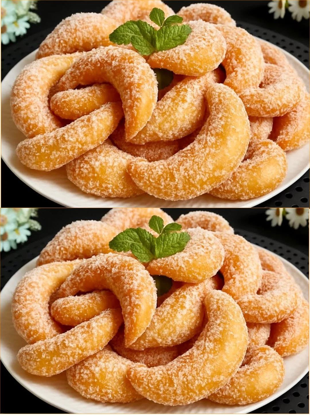 Apricot jam crescents baked to golden perfection, filled with sweet apricot jam.