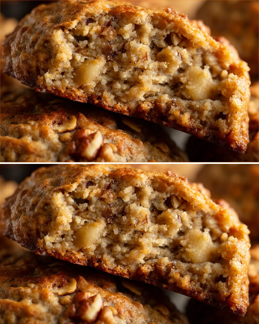 Delicious banana oat walnut breakfast cookies on a plate