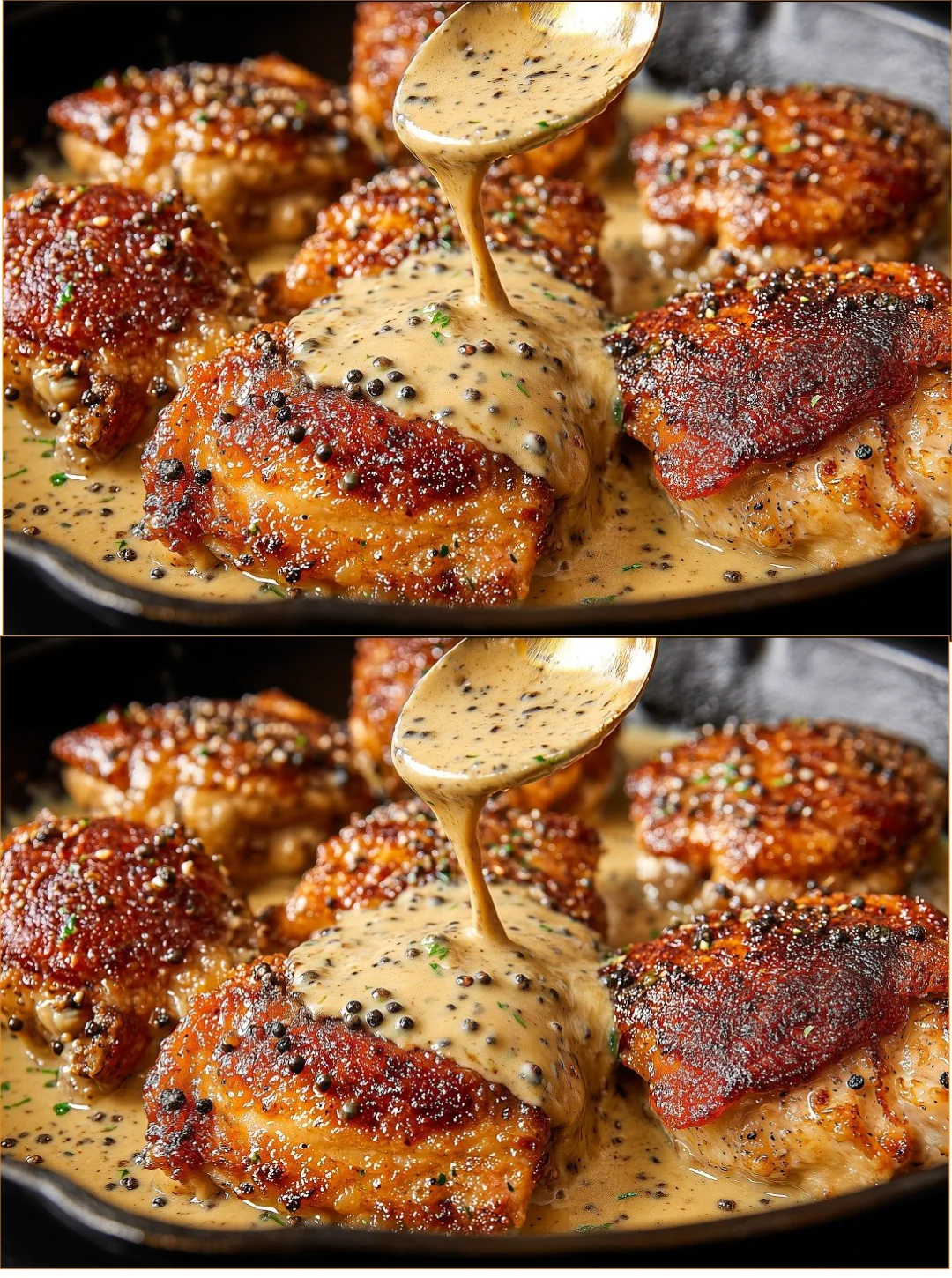 Delicious French Chicken served with herbs and spices on a plate