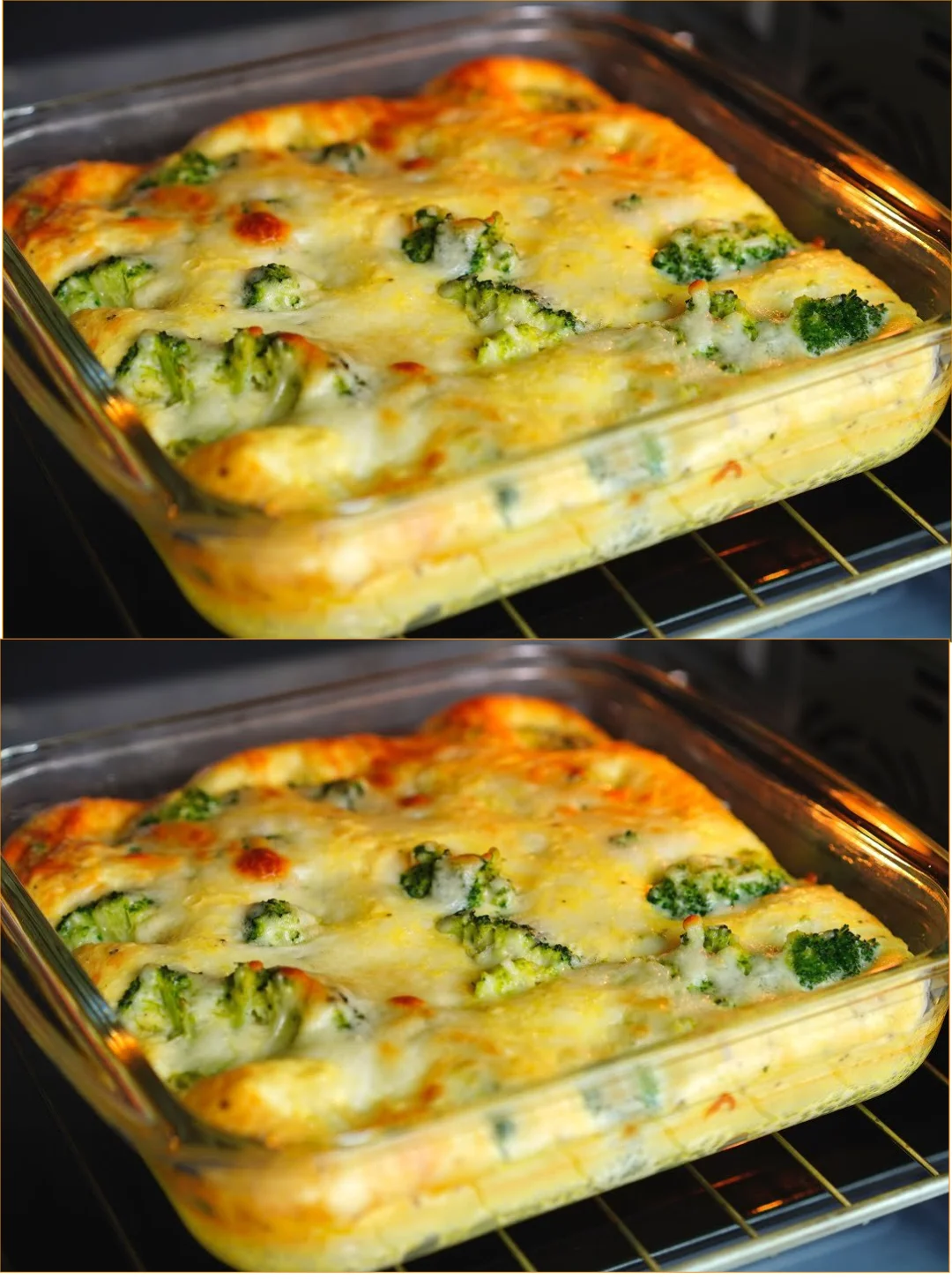 Baked broccoli and egg casserole served in a dish, a healthy breakfast option.