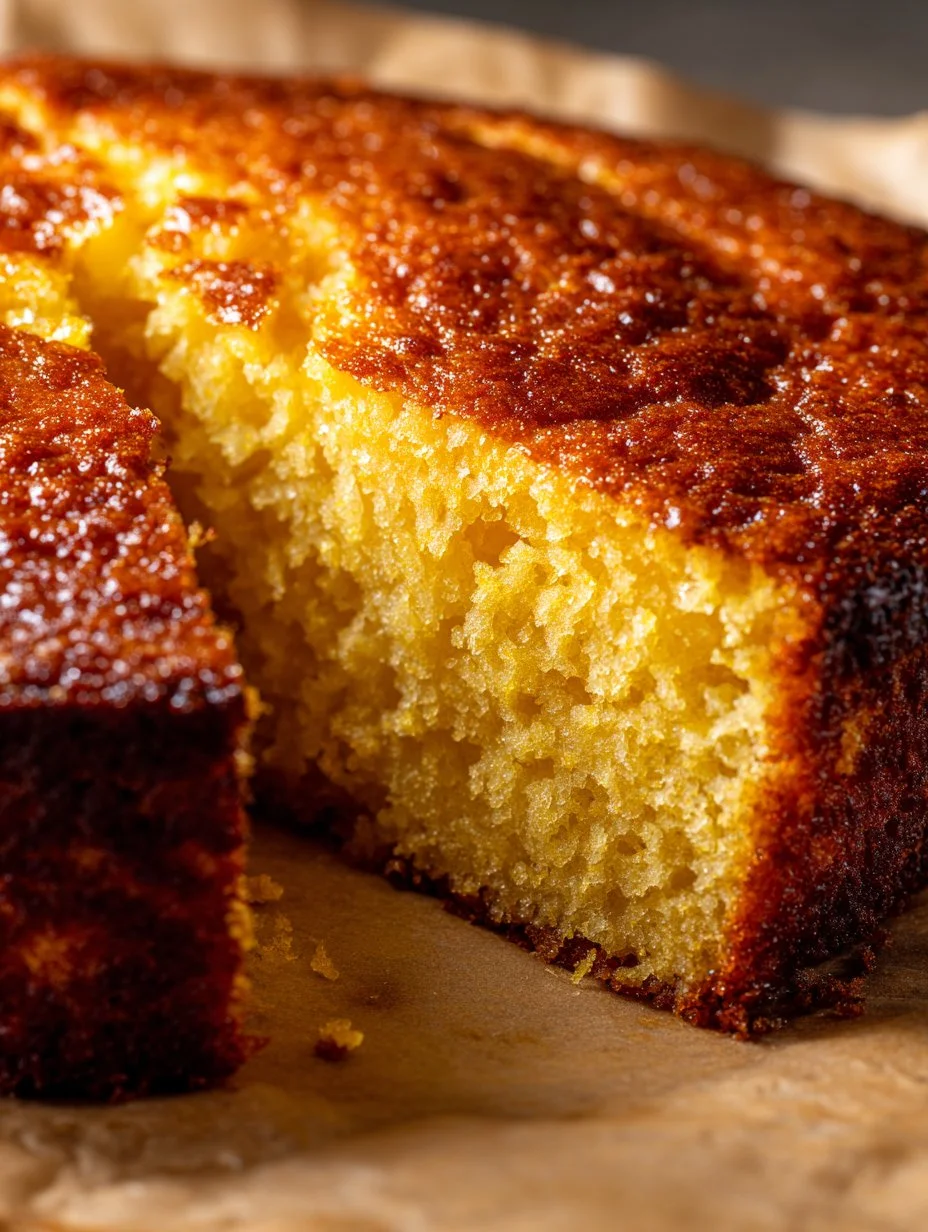 Delicious buttery cornbread served fresh from the oven