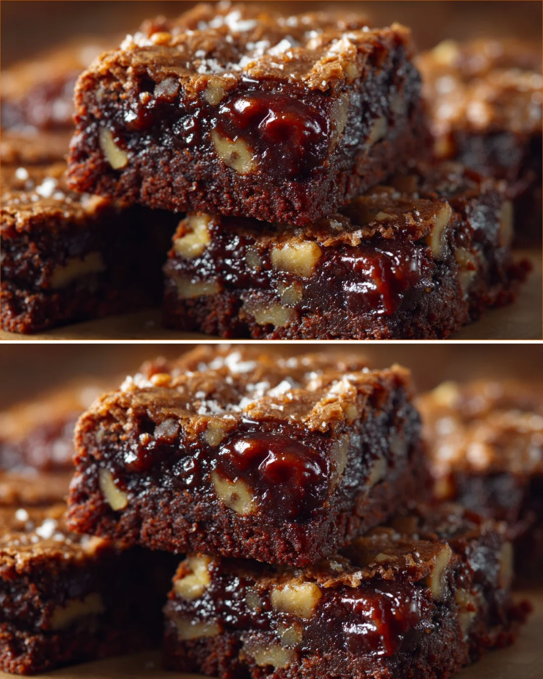 Homemade Chocolate Date Walnut Bars on a wooden cutting board.