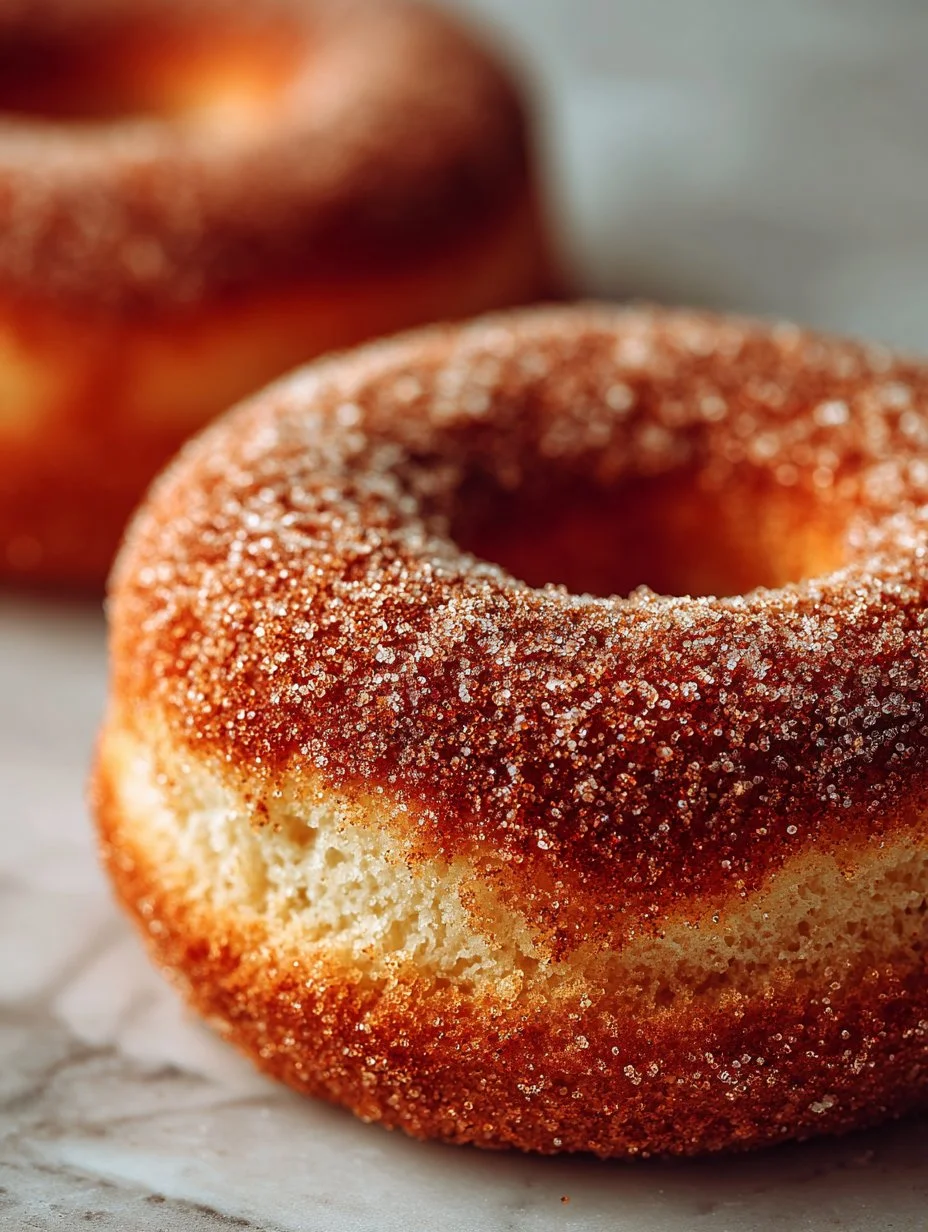 Delicious Cinnamon Sugar Donut Cake with a sprinkle of cinnamon on top.