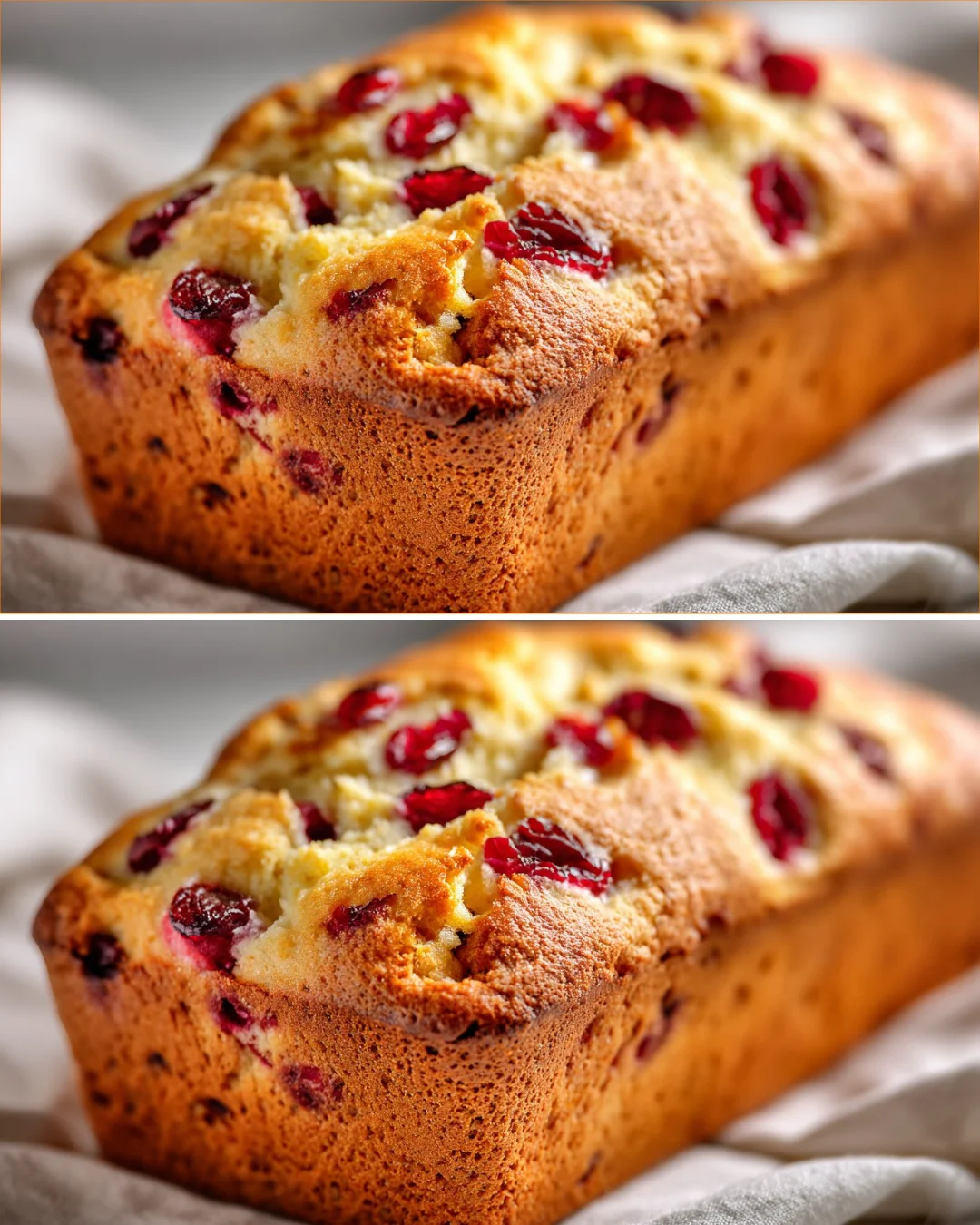 Cranberry Orange Yogurt Loaf with berries and orange zest