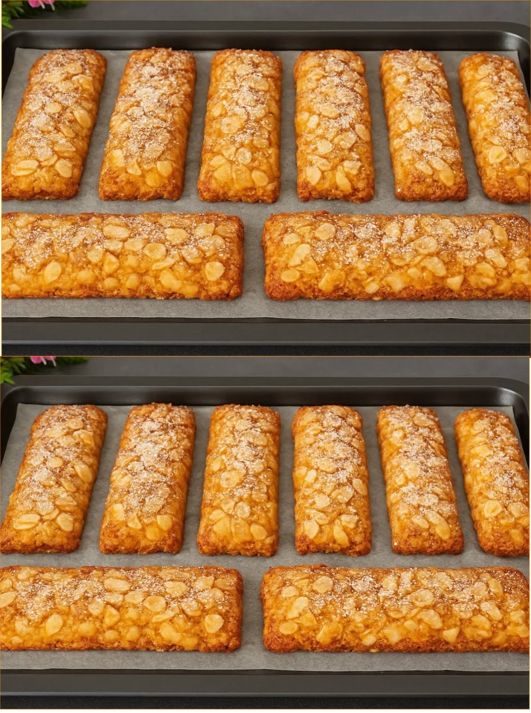 Delicious biscotti made with sweet apples and almonds, ideal for snacks.
