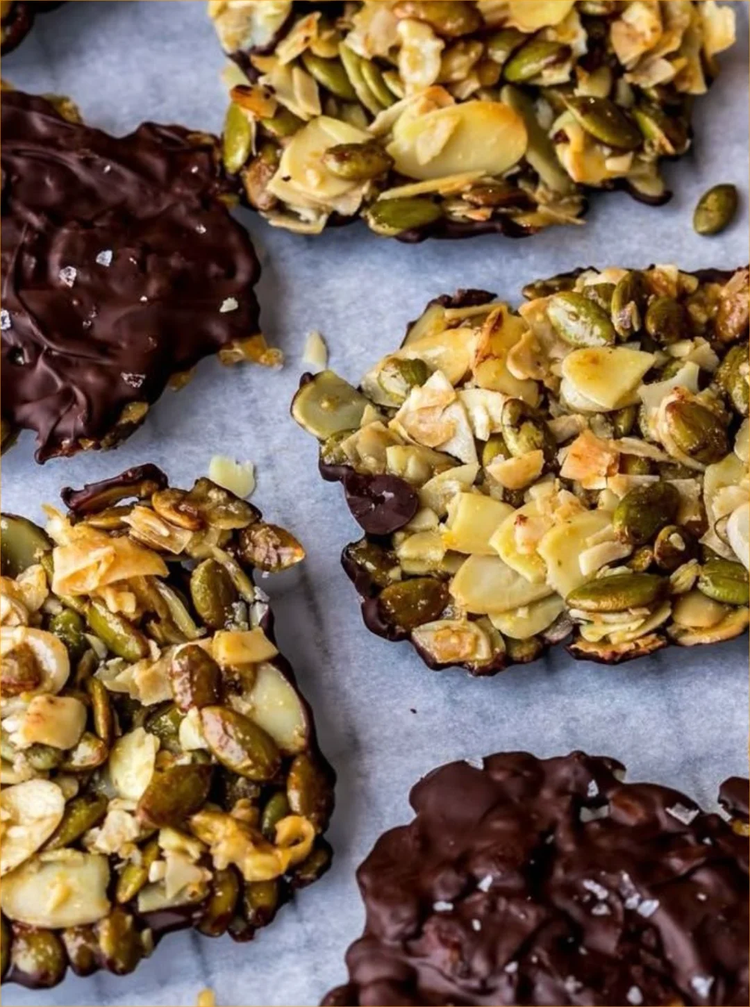 Crunchy almond seed chocolate cookies for a delicious treat