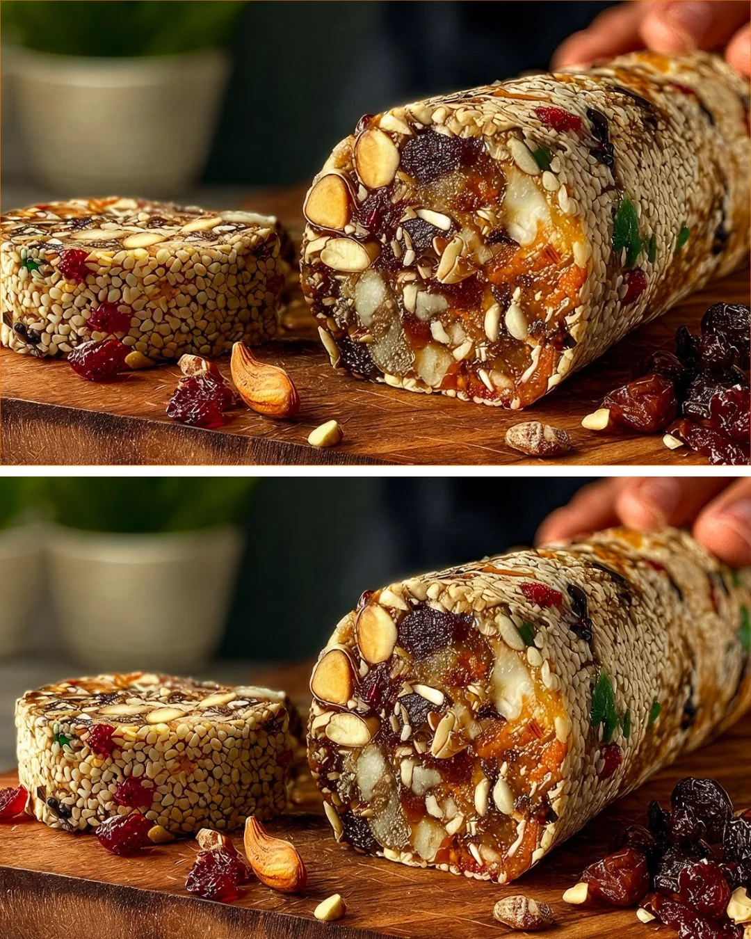 Healthy energy dessert made from nuts, seeds, and dried fruits.