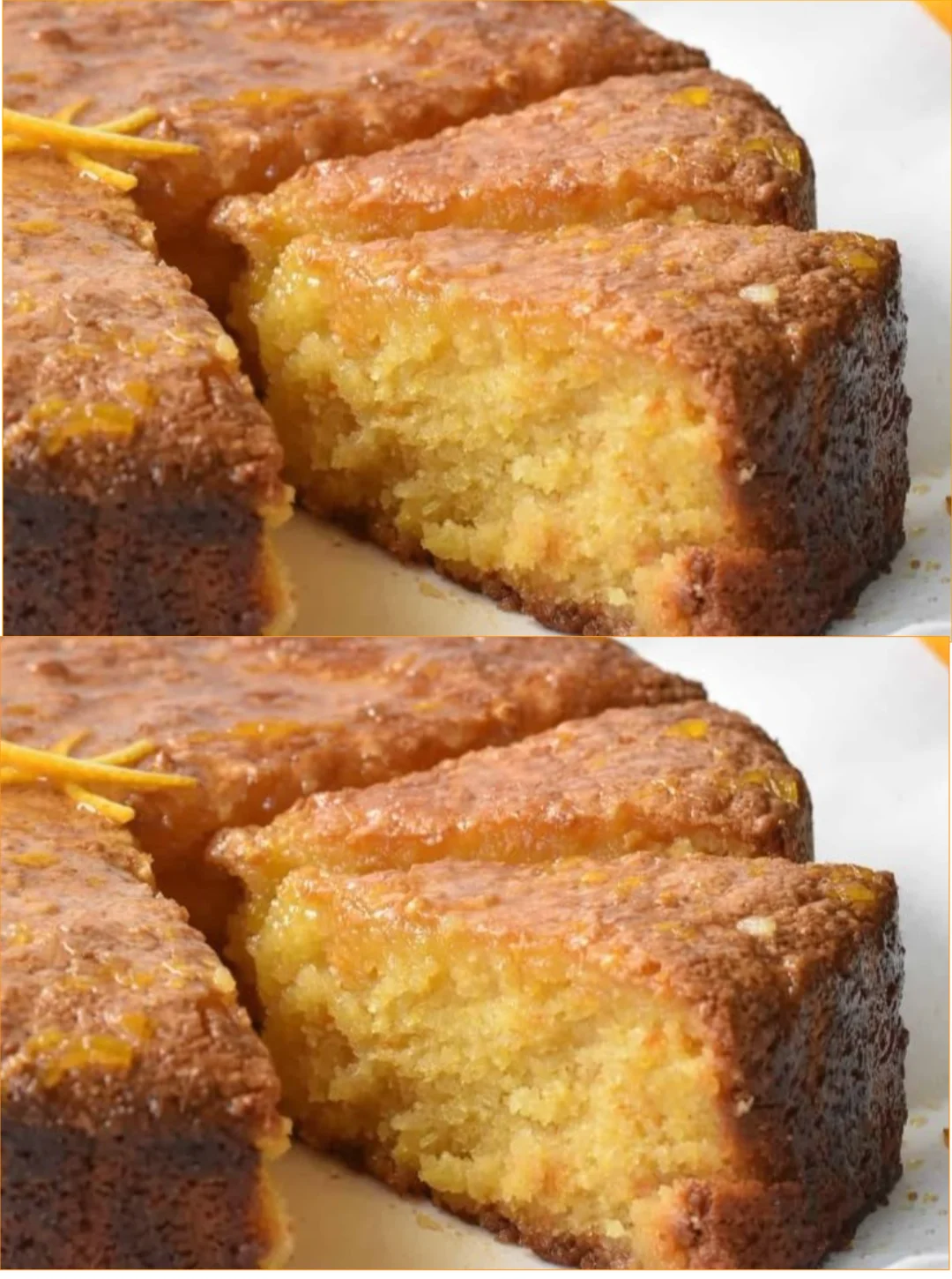 Delicious Flourless Orange Cake topped with fresh orange slices