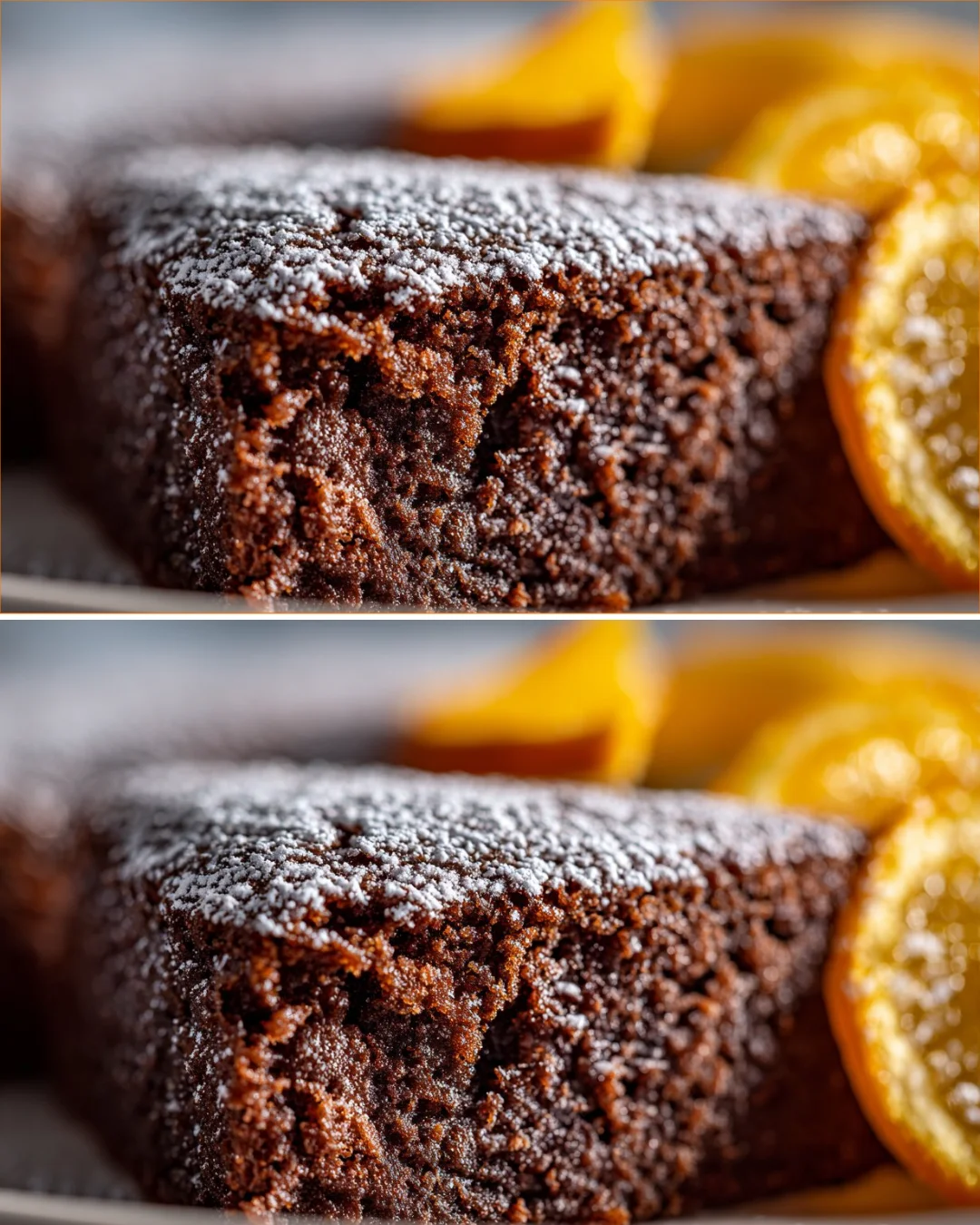 Delicious Flourless Orange Chocolate Cake topped with orange zest and chocolate.