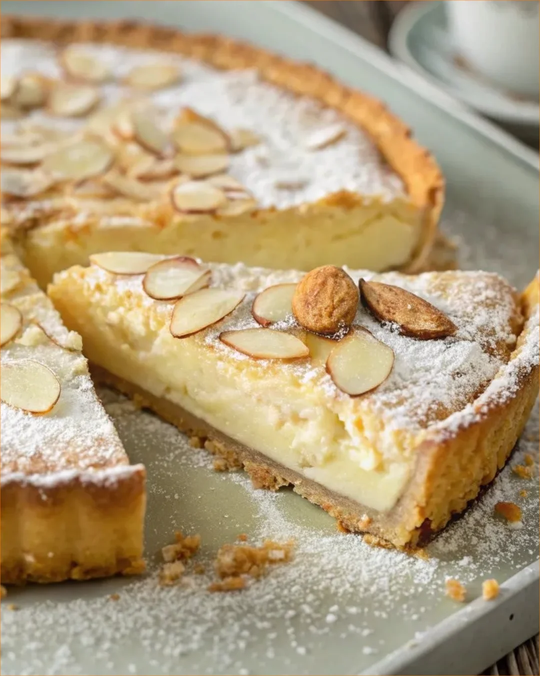 Delicious Grandma's Almond Ricotta Pie with creamy ricotta and almonds