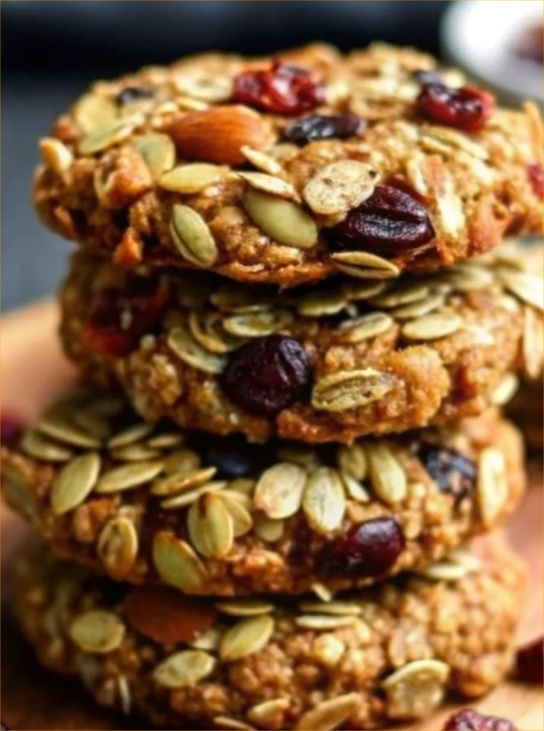 Healthy energy cookies with cranberries and nuts for a nutritious snack.