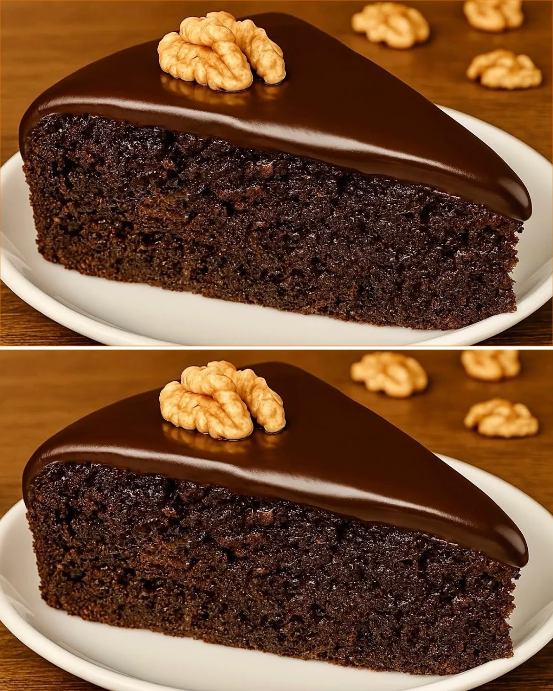 Healthy chocolate cake with oats, apple, and banana cooked in a pan