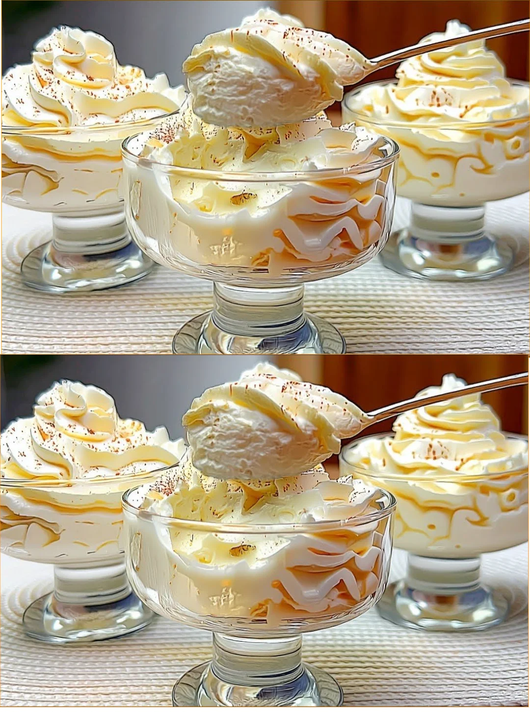 Delicious Italian pineapple and banana dessert ready to serve