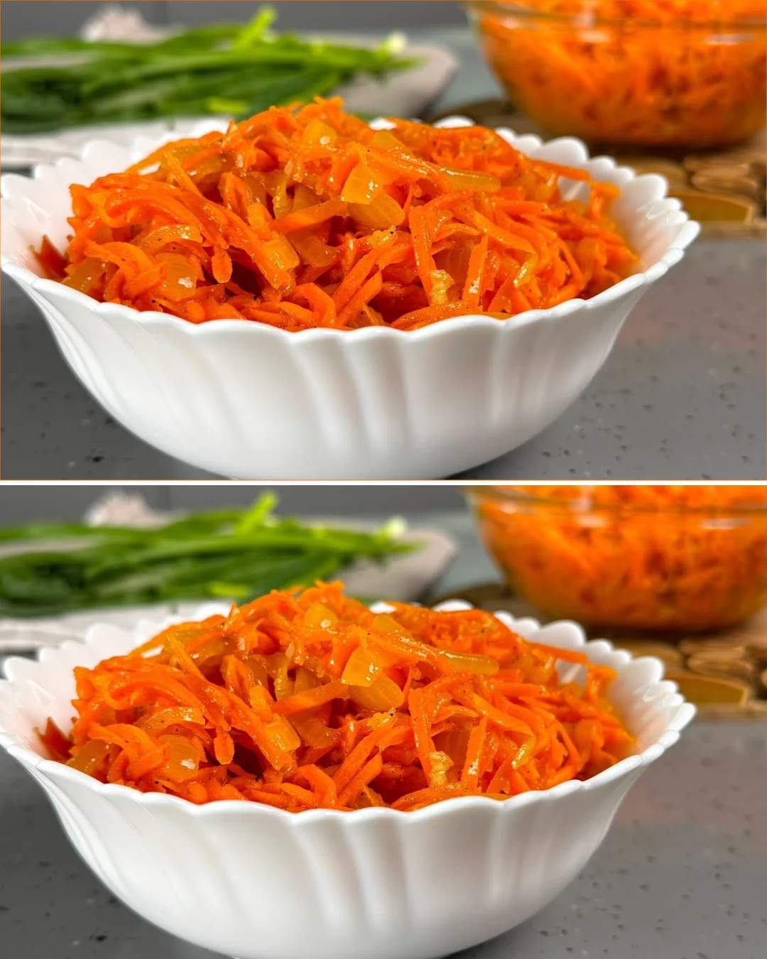 Delicious Korean-Style Carrot Salad with Garlic and Spices served in a bowl