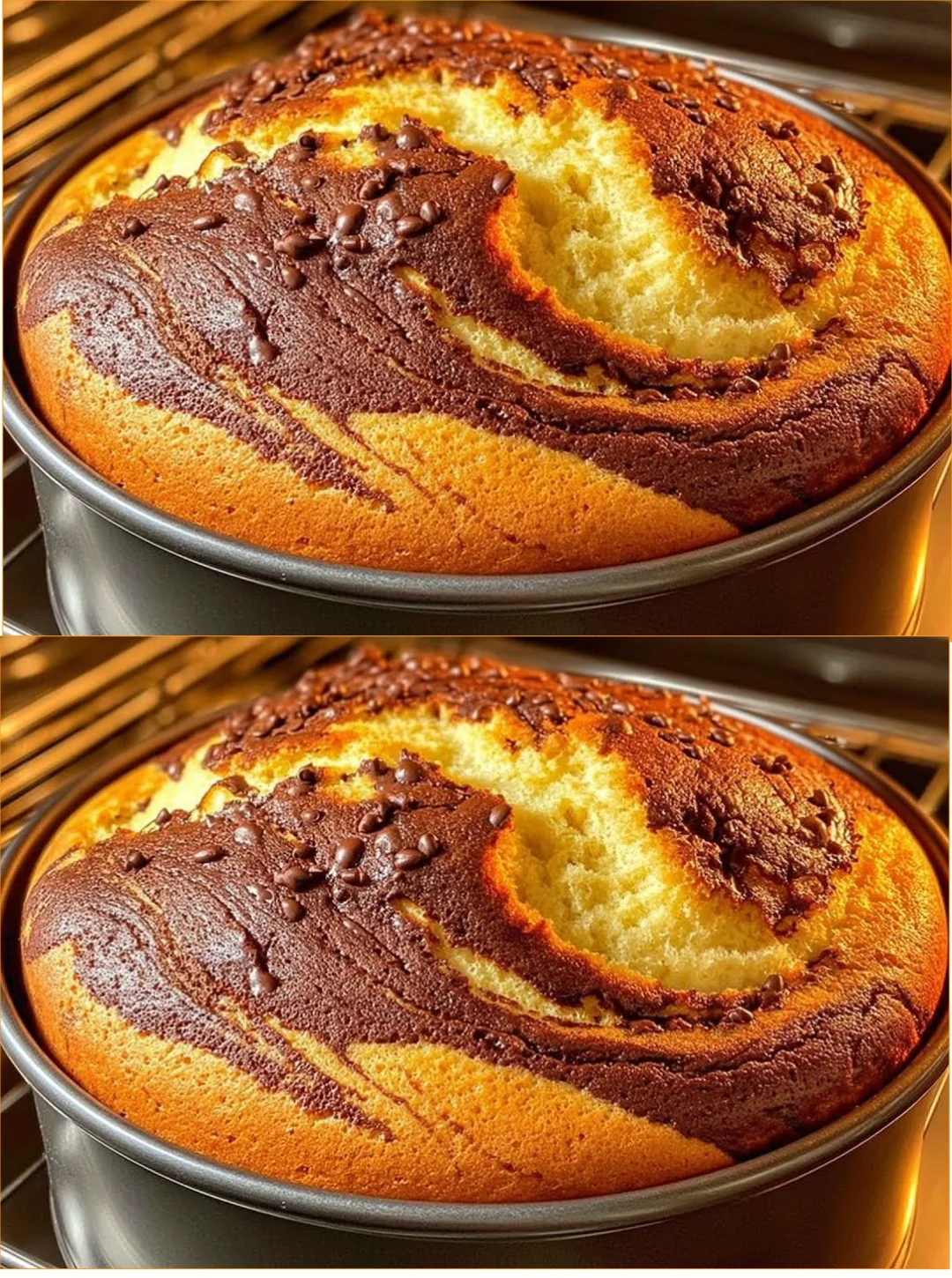 Delicious marble cake with swirls of chocolate and vanilla frosting