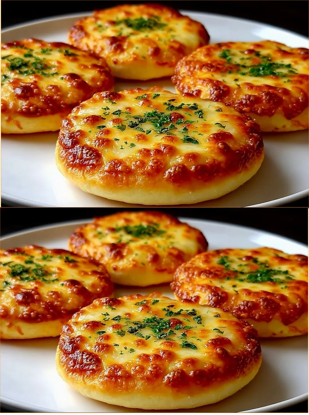 Delicious mini potato pizza topped with fresh ingredients