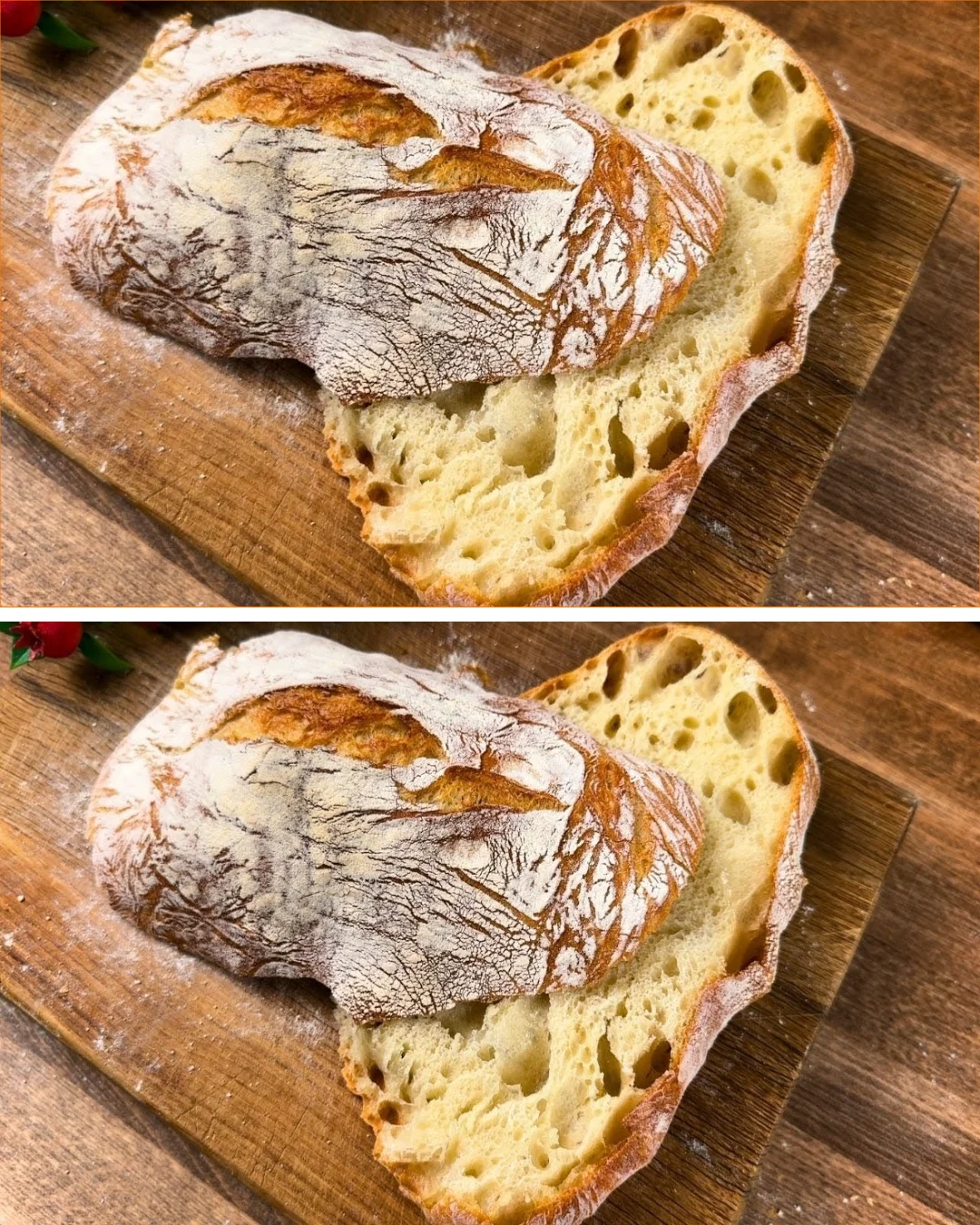 No kneading required Italian bread made with 4 ingredients