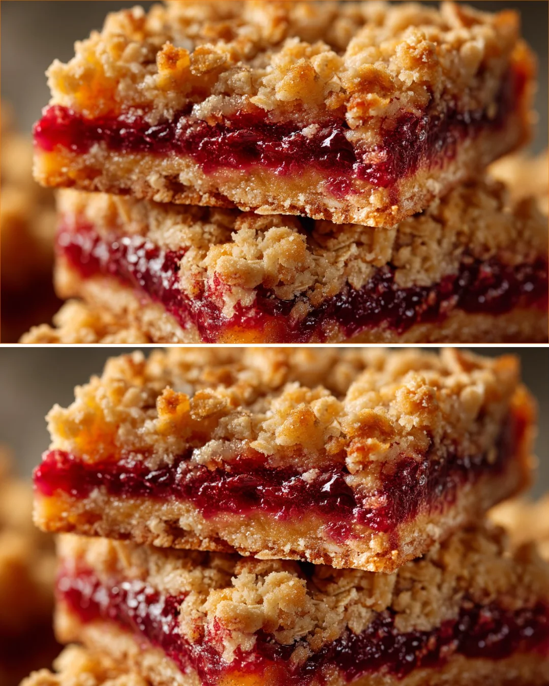 Delicious orange cranberry crumble bars served on a plate with a golden crust.