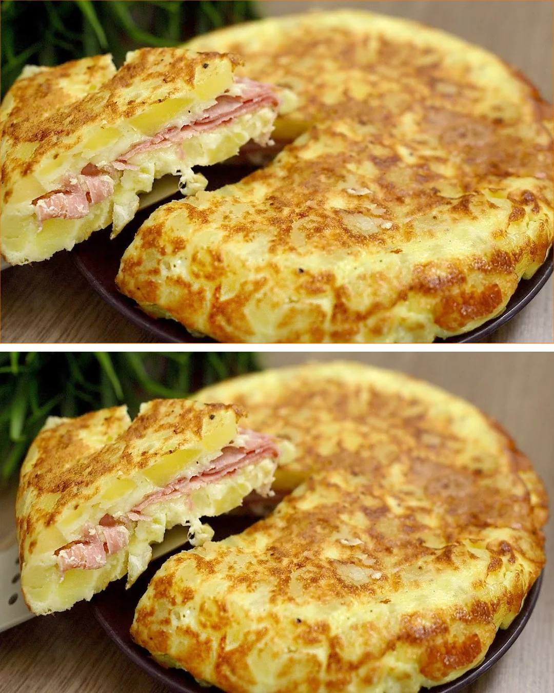 Delicious Potato and Egg dish prepared in a pan, showcasing its golden layers.